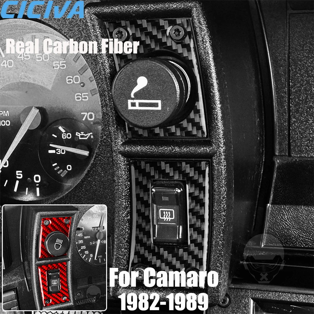 

Real Carbon Fiber Car Accessories Driver Light Switch Cover Soft Sticker For Chevrolet Camaro 3th Gen IROC-Z/Z28/SS/RS 1982-1989