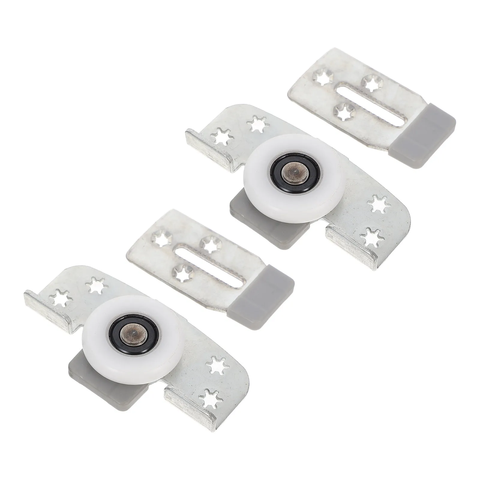 2Set Sliding Door Wheels Adjustable Wardrobe Sliding Door Pulley Heavyduty Iron Cabinet Roller Closet Bypass Track Rail