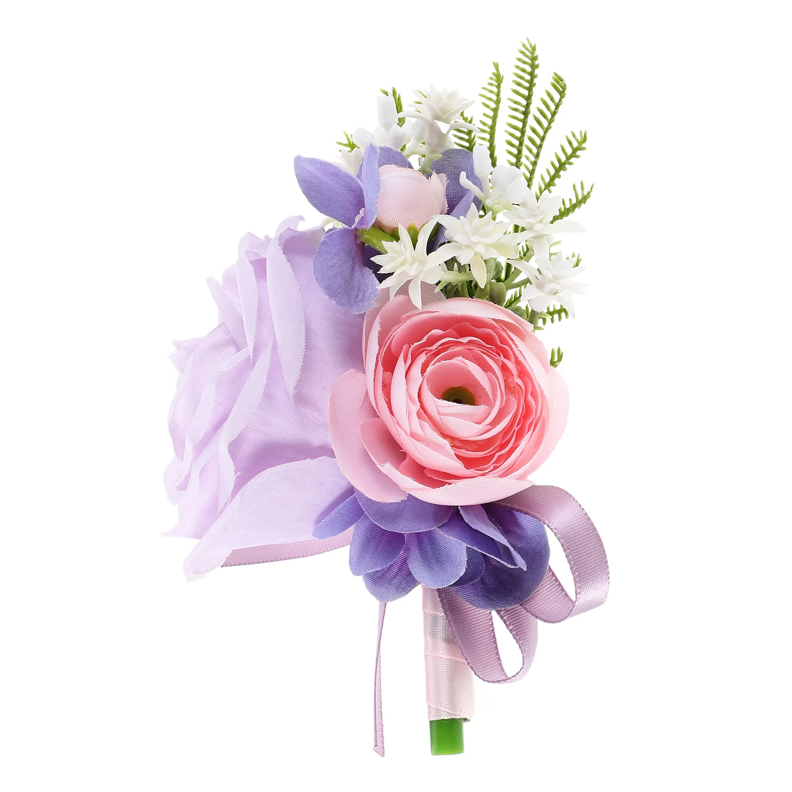 

Purple Artificial Wedding Rose Boutonniere Groom Flower Corsage For Ceremony Prom Anniversary Faux Flower Pin Brooch