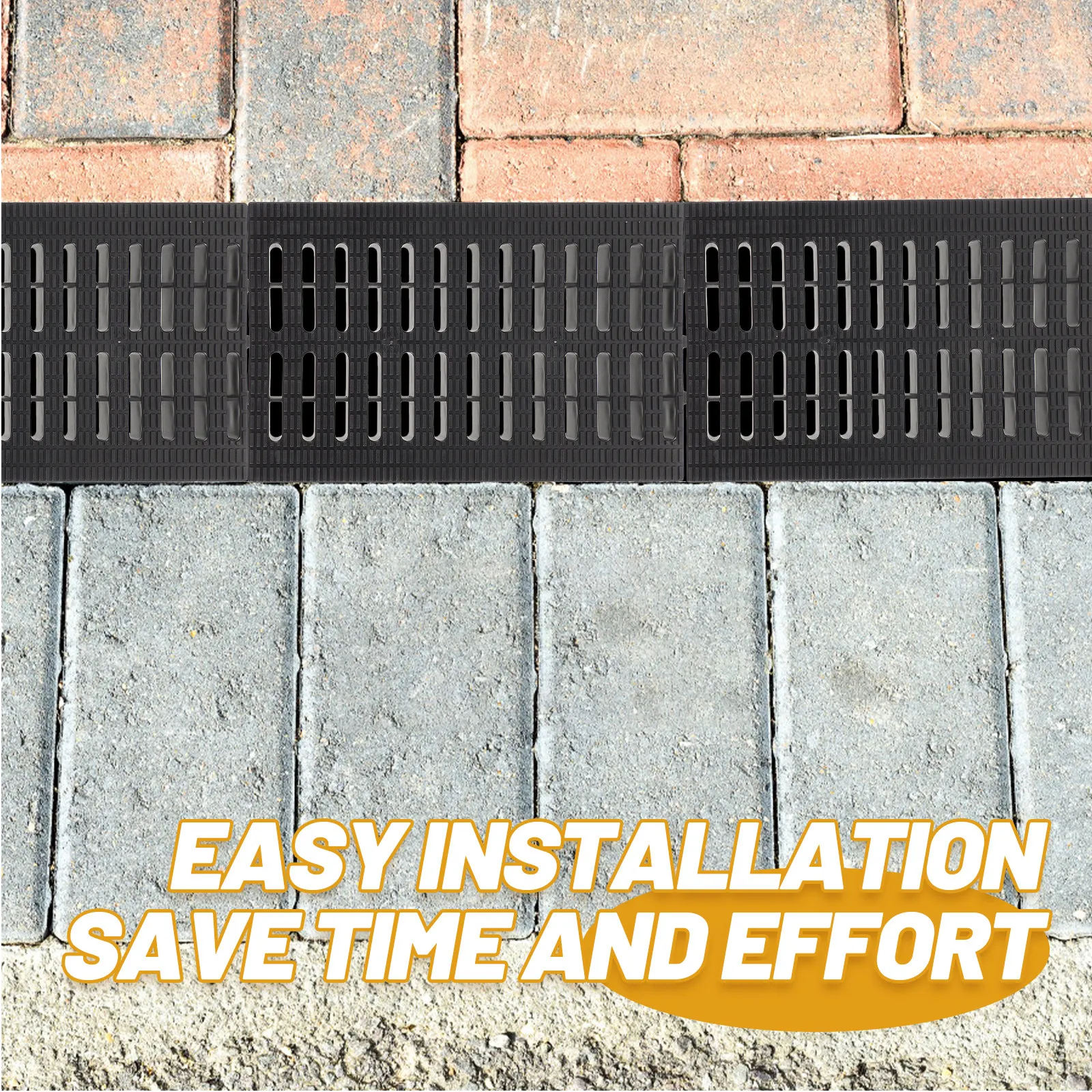 

Drainage Grate Plastic Outdoor Drain Cover Easy Install No Screw Trench Drain Grate for Yard Garage Toilet Basement Kitchen