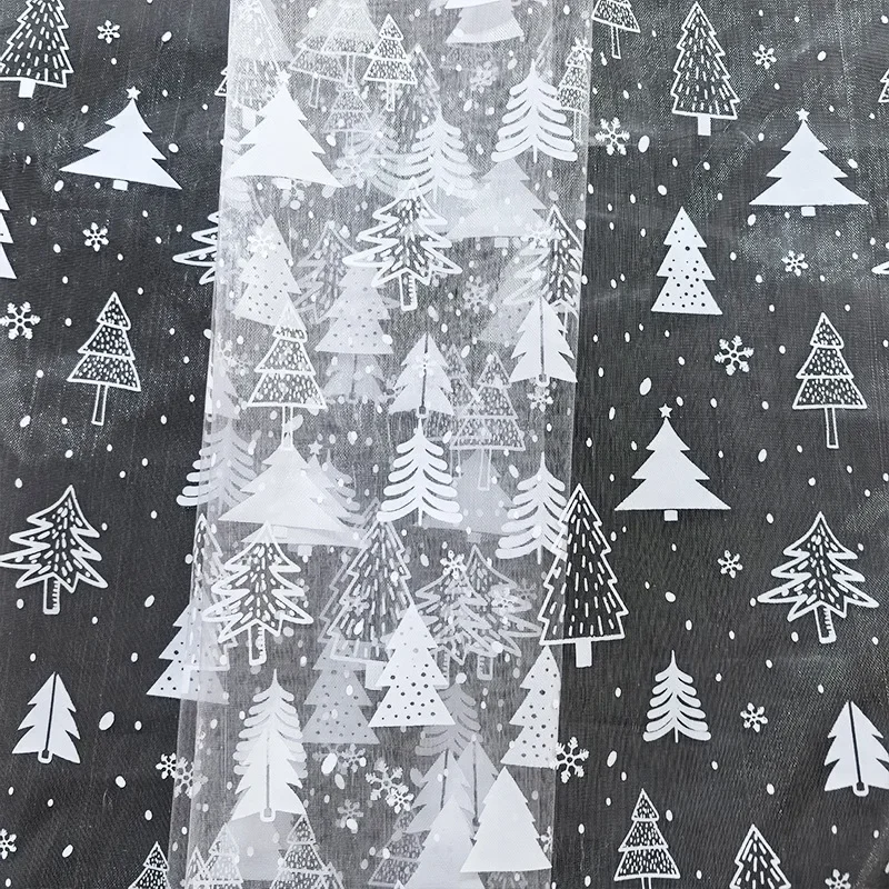 Nova árvore de natal organza festa de natal decoração malha diy artesanal embalagem de presente tecido toalha de mesa