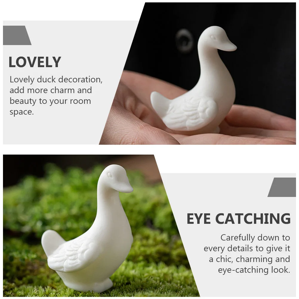 

1Pcs Ceramic Mini Duck Decor White Table Ornament Home Office Desktop Decoration Charming Adornment Decor Office Ornament