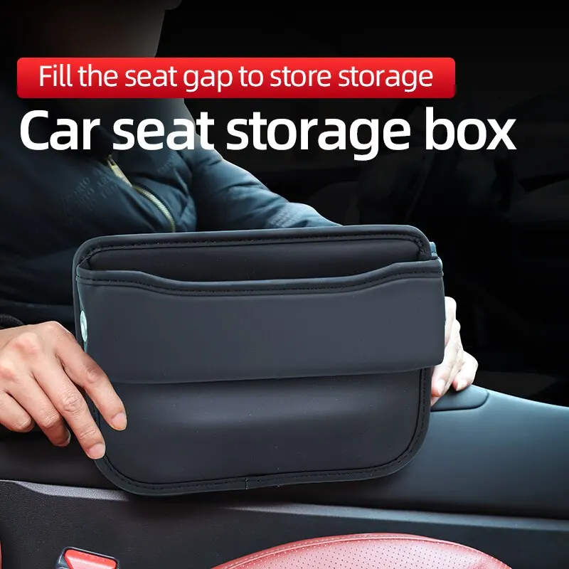 Universal Car Seat Gap Organizer PU Leather Multifunctional Auto Console Side Pocket Seat Crevice Storage Box Interior Accessory