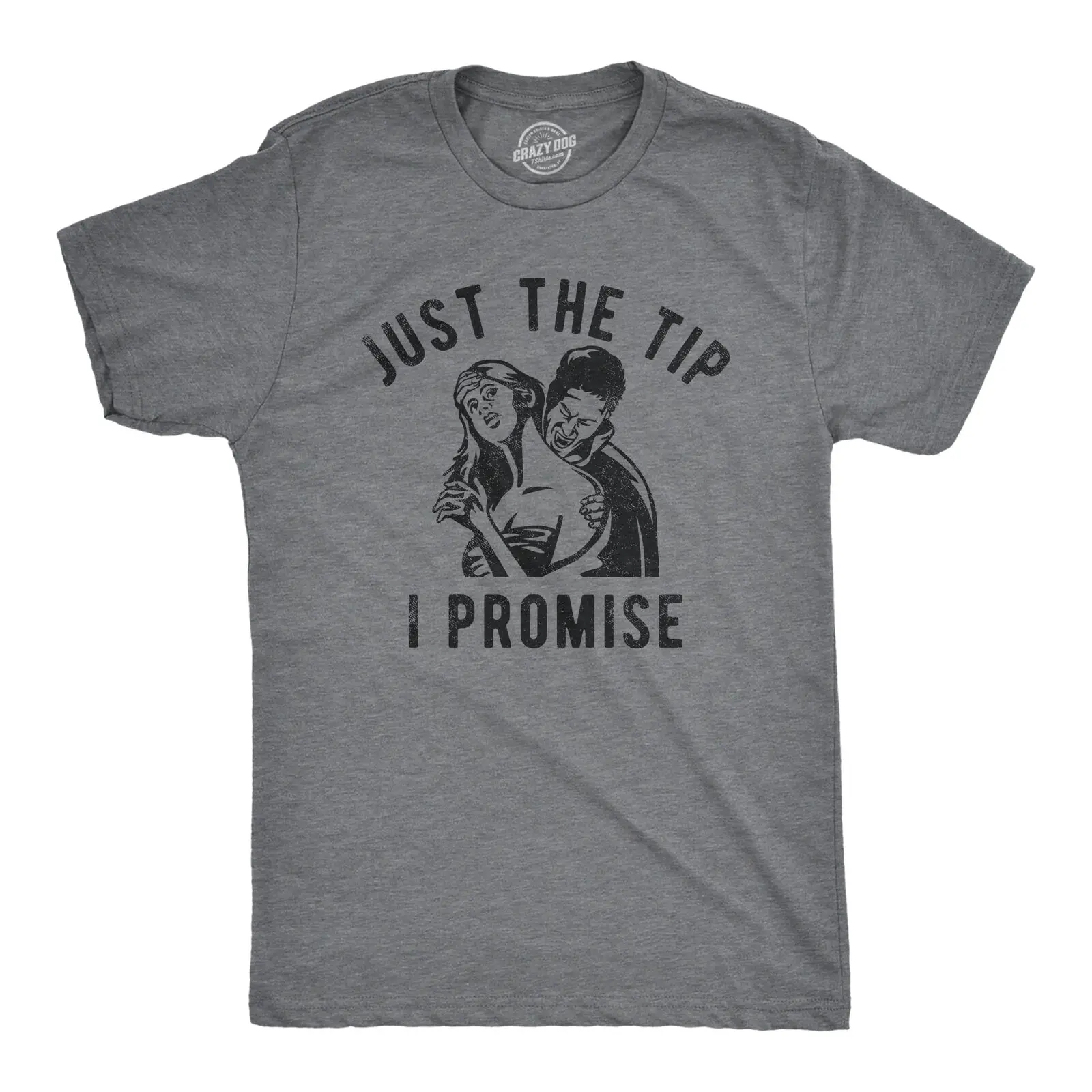 Mens Just The Tip I Promise T Shirt Funny Halloween Vampire Bite Joke Tee For