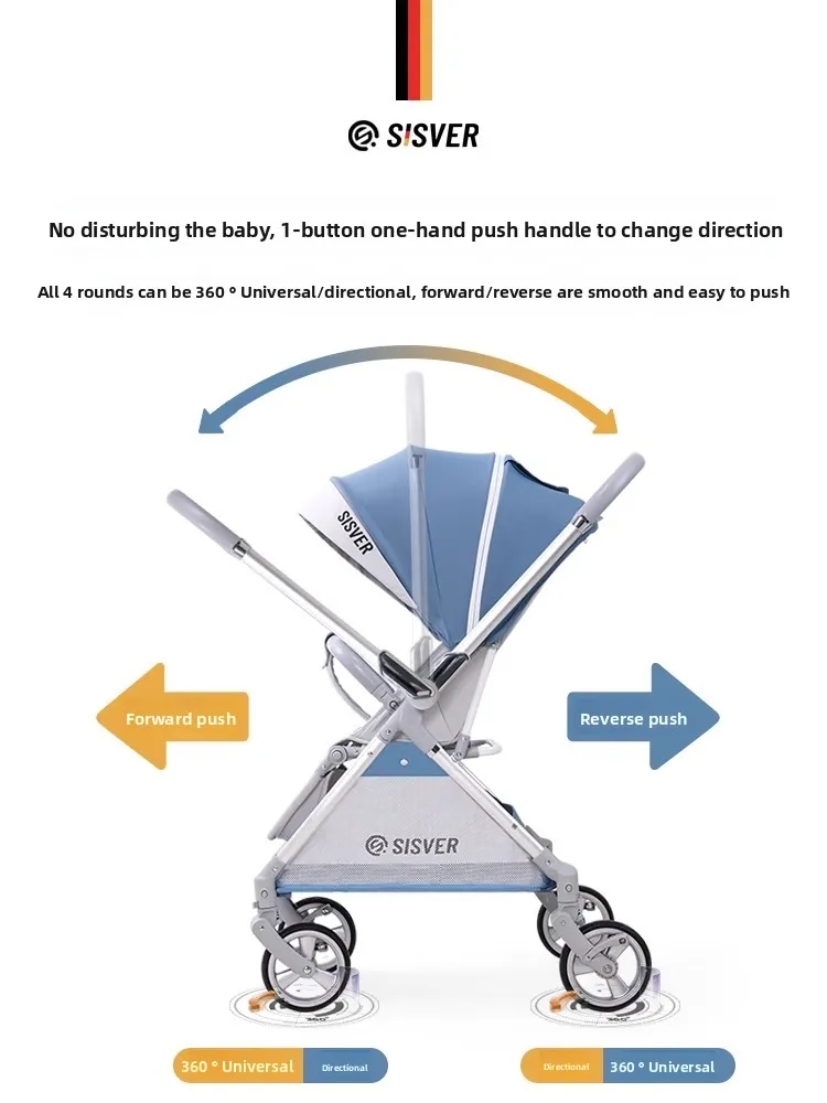 2 baby parm bisa duduk dan berbaring bayi baru lahir 0-8 tahun bayi high view double anak Mutiple Stroller