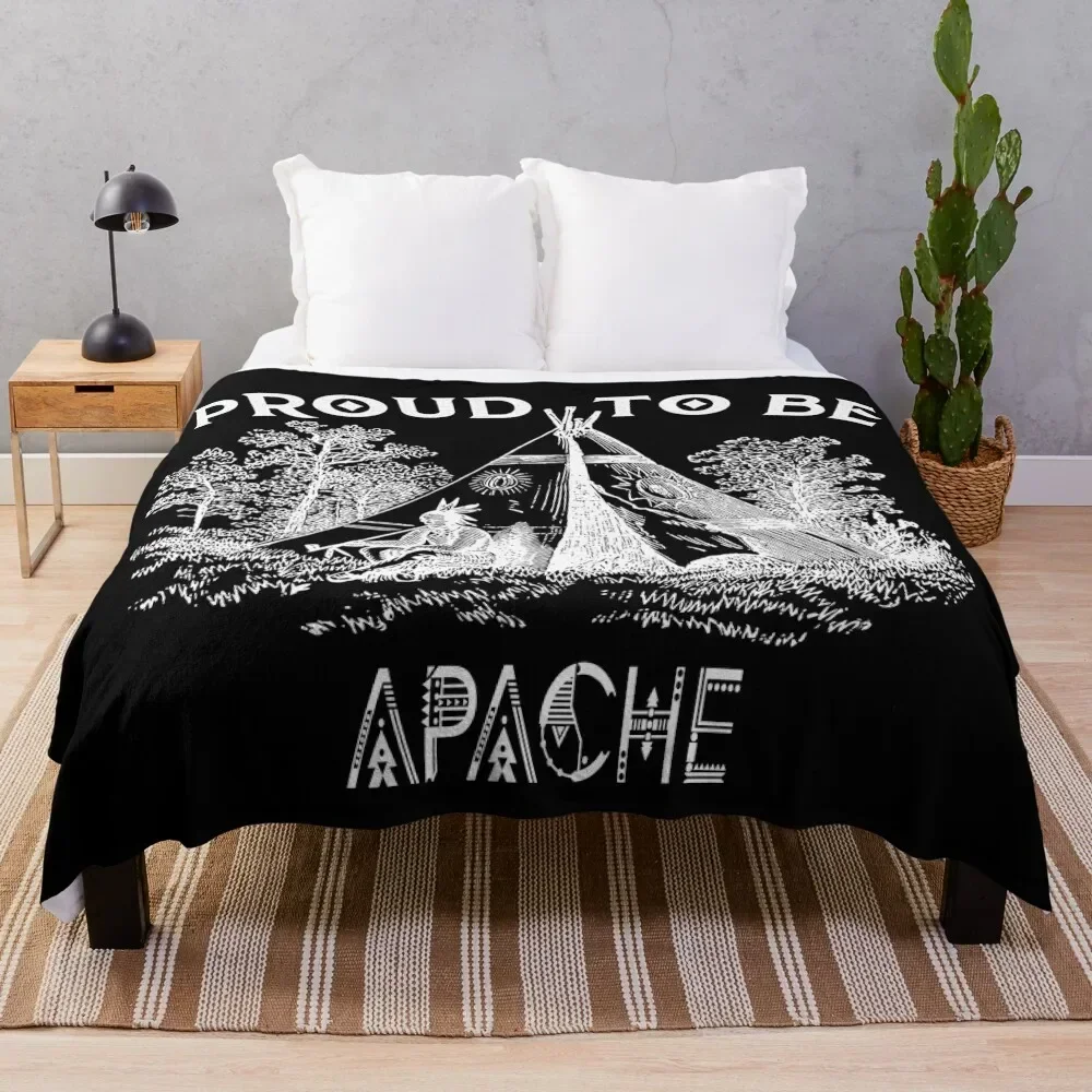 Proud To Be Apache Throw Blanket Flannel Fabric Luxury Designer Summer Beddings Stuffeds Blankets