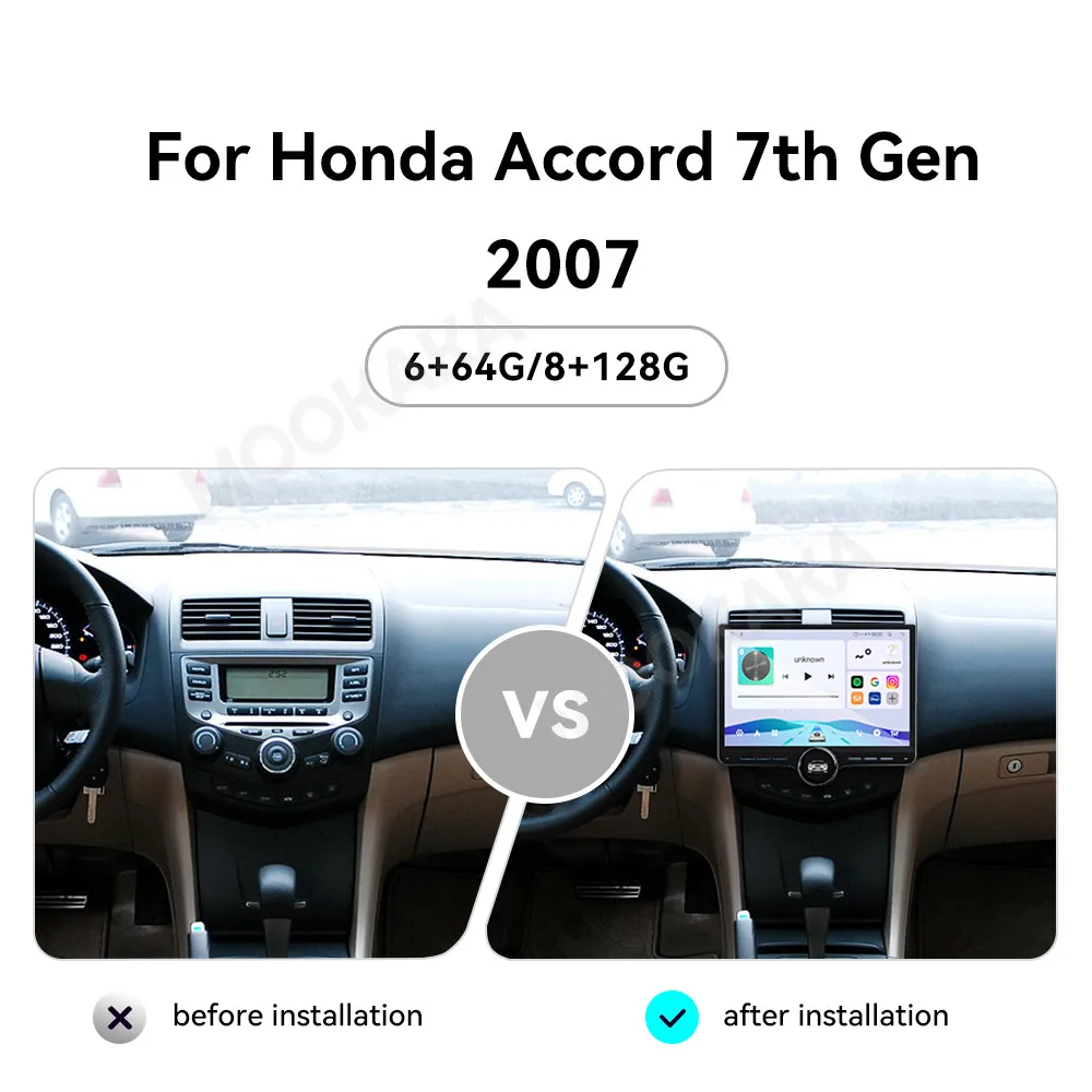 For Honda Accord 7th Gen 2007 Android Car Radio Multimedia Video Wireless Carplay Autoradio Stereo GPS Navigation Head Unit