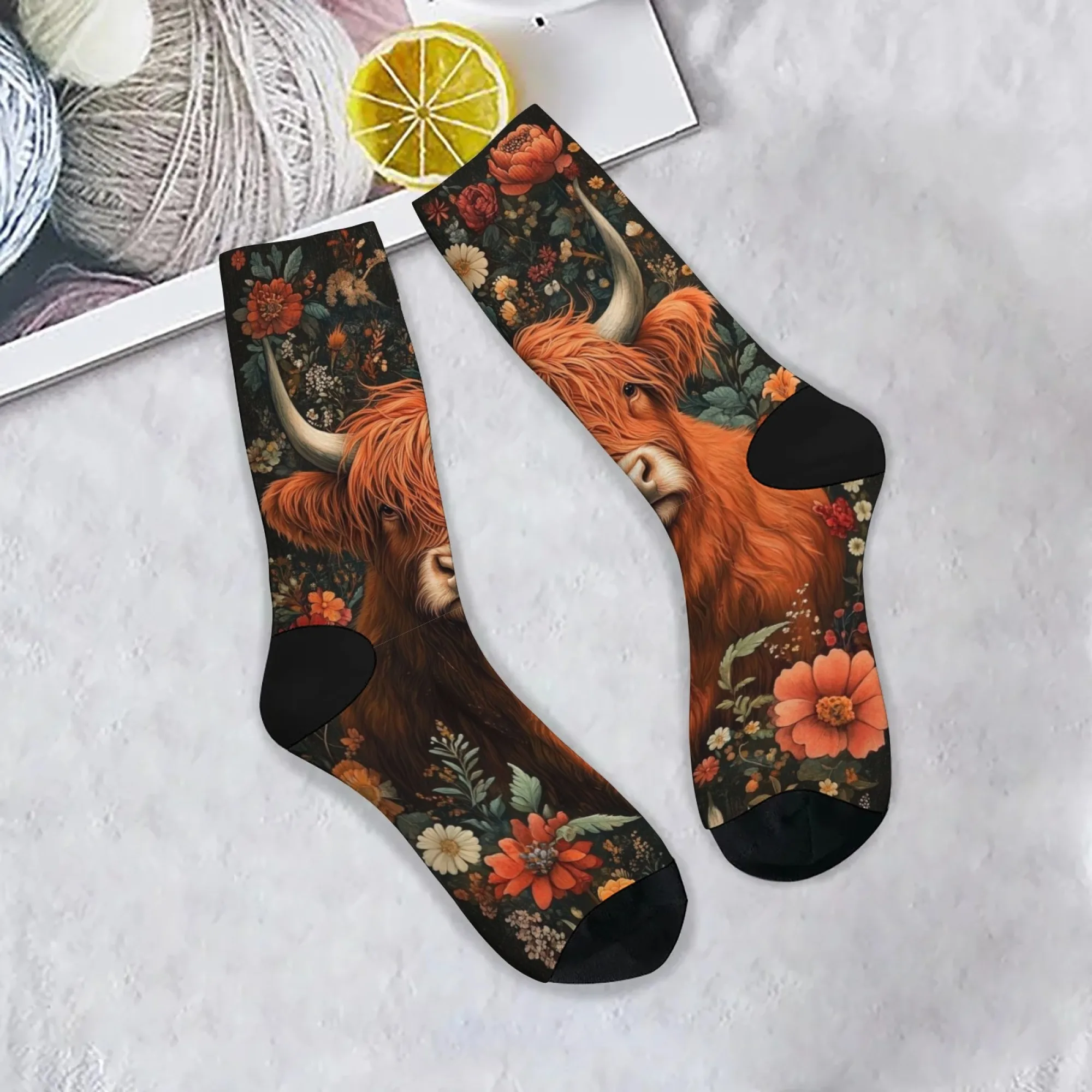 

Мужские носки с цветочным узором в стиле ретро, ​​забавные носки Happy Socks, удобные дышащие повседневные модные носки для путешествий на открытом воздухе, подарок