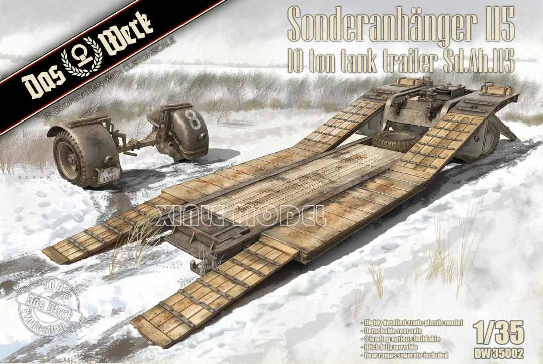 

Das Werk Plastic Assembled Model Kit DW35002 Sonderanhänger 115 10 Ton Tank Trailer Sd. Ah.115 1/35