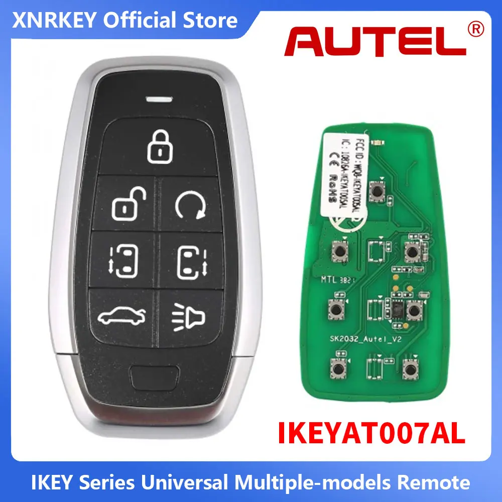 5 Pcs/lot Atuel IKEY AT007AL Universal Smart Key 7 Buttons Autel Remote For MaxiIM KM100