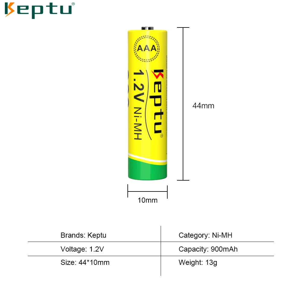 KEPTU 1.2V AAA rechargeable battery Ni-MH 900mAh and 8-Slot LCD Fast AA/AAA battery charger