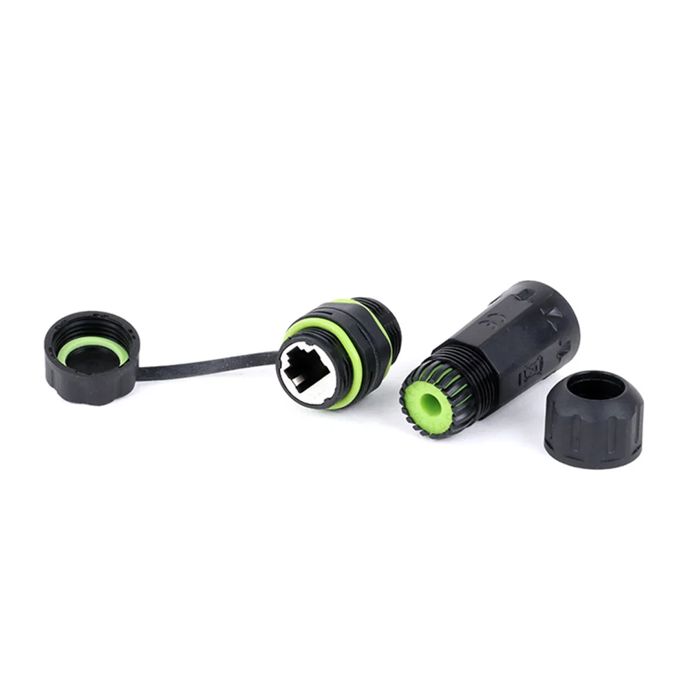 1 قطعة IP68 مقاوم للماء M20 RJ45 محمية CAT6A أنثى لوحة جبل المقبس شبكة إيثرنت محول تمديد كابل مع سلك الشبكة