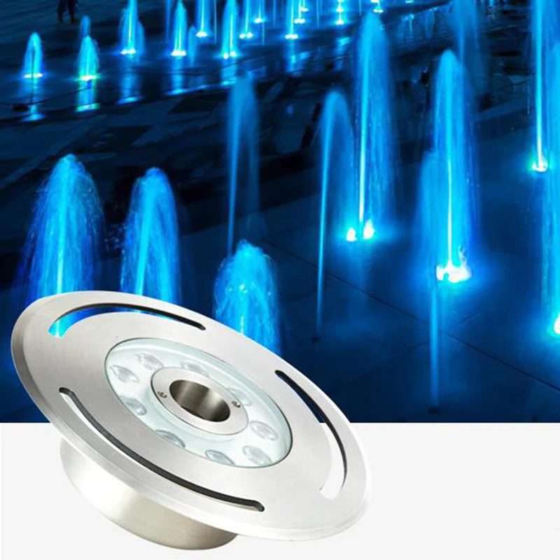 Stainless Steel LED Fountain Lamps Ip68 Waterproof Swimming Pool Lights 12V/24V Adjustable Led Underwater Lamps RGB Pond lights