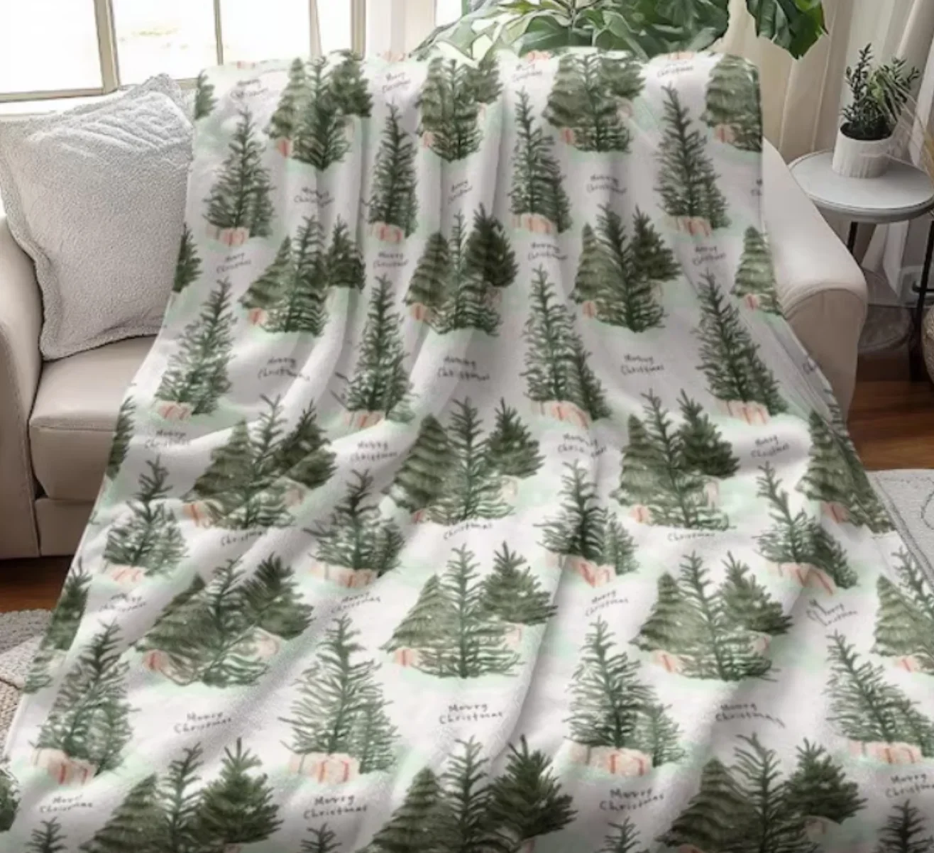 Manta natalina Sherpa, decoração natalina aconchegante, presente, cobertor de inverno para conforto estacional