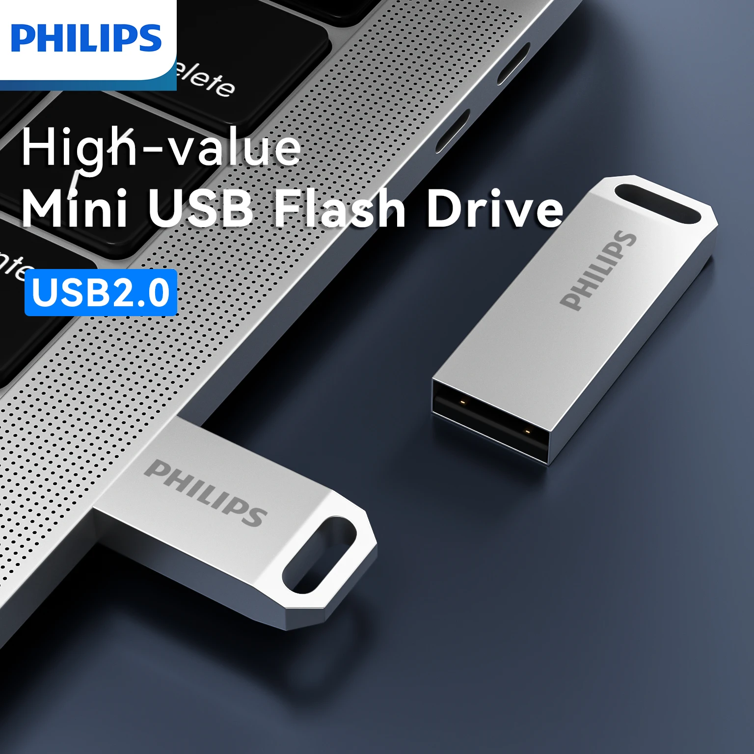 Philips USB Flash Drive 2.0 8GB 16GB 32GB 64GB 128GB High Speed Flash Drive External Storage Metal Pen Creative Personalized Car