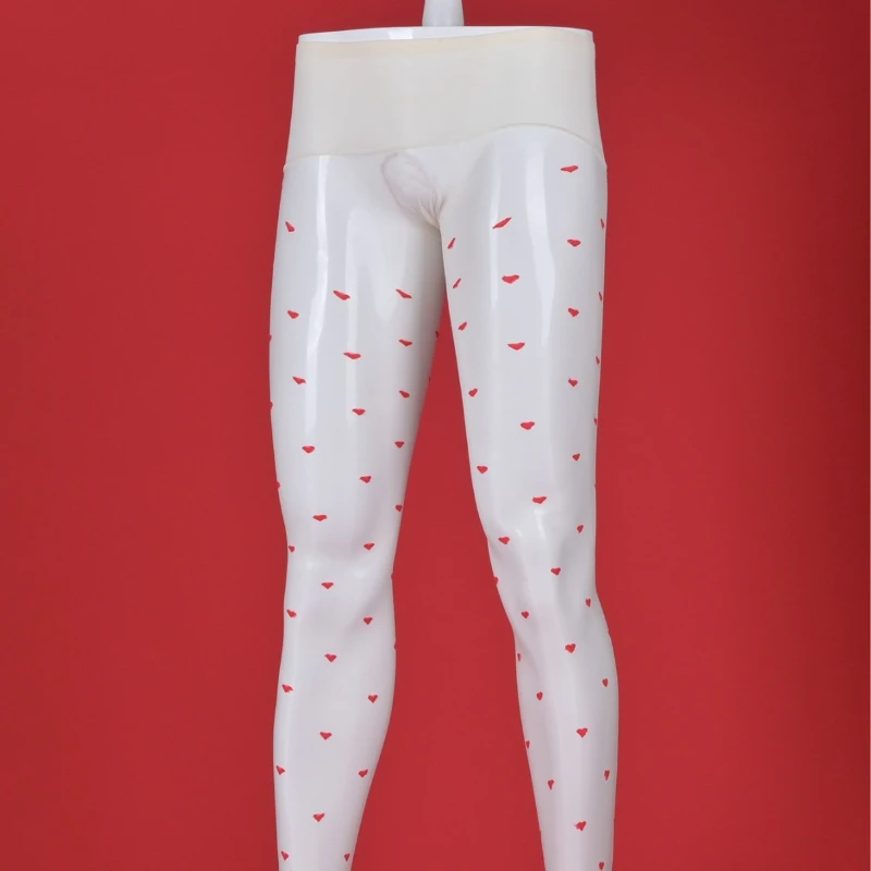 2025 New Mens Pantyhose Hosiery Seamless Underwear Oil Shiny Heart-shaped Polka Dot Jacquard Bodystocking Gay JJ Sleeve Lingerie