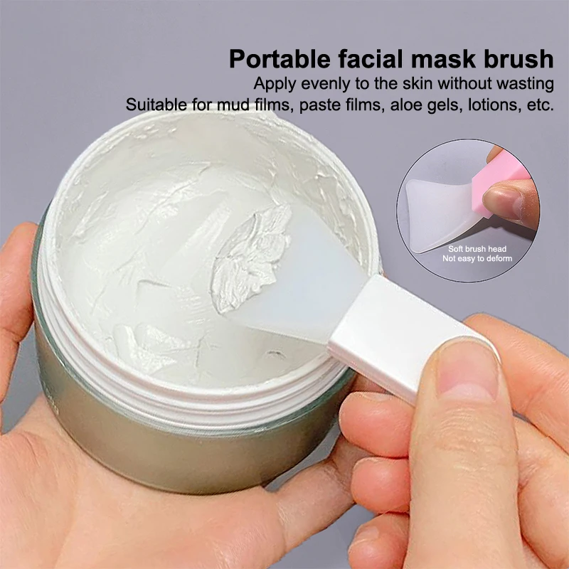 5 Stuks Siliconen Gezichtsmasker Borstel Gezicht & Oogcrème Modder Masker Applicator Schraper Gezicht Reinigen Borstels Reizen Draagbare Huidverzorging gereedschap