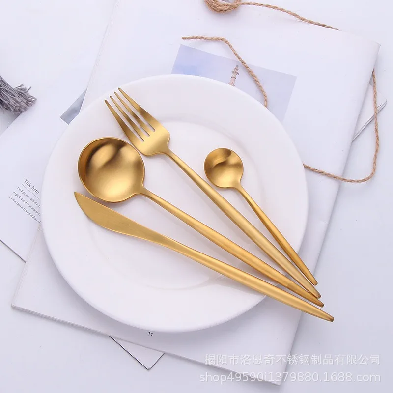 

400 Piece Stainless Steel Tableware Nordic Household Knife Fork Coffee Spoon Gift Box Set