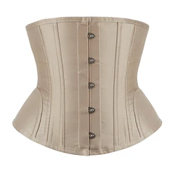 24 Steel Boned Underbust Corset Slimming Waist Trainer With Dot Patch Cupless Corselet