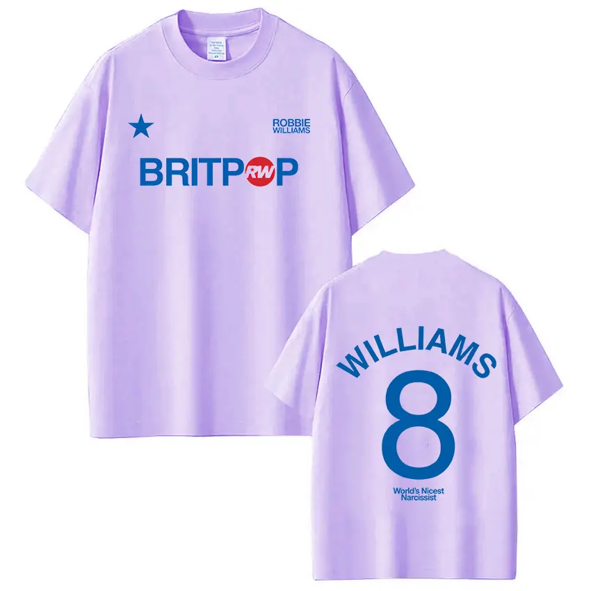 Robbie Williams Britprwp Tour 2026 T-Shirts für Herren und Damen, modische, kurzärmelige, hochwertige, lässige T-Shirts aus 100 % Baumwolle – Detail 7