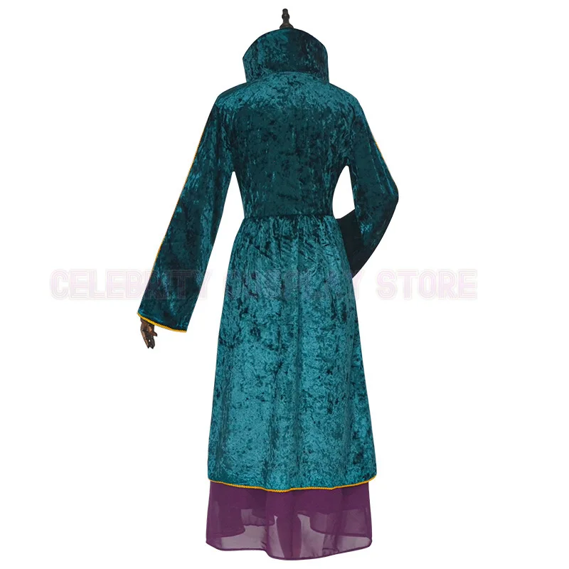 Halloween in The Middle Ages Green Velvet Dress Cosplay Costume Halloween Masquerade Carnival Banquet Party Outfits for Women