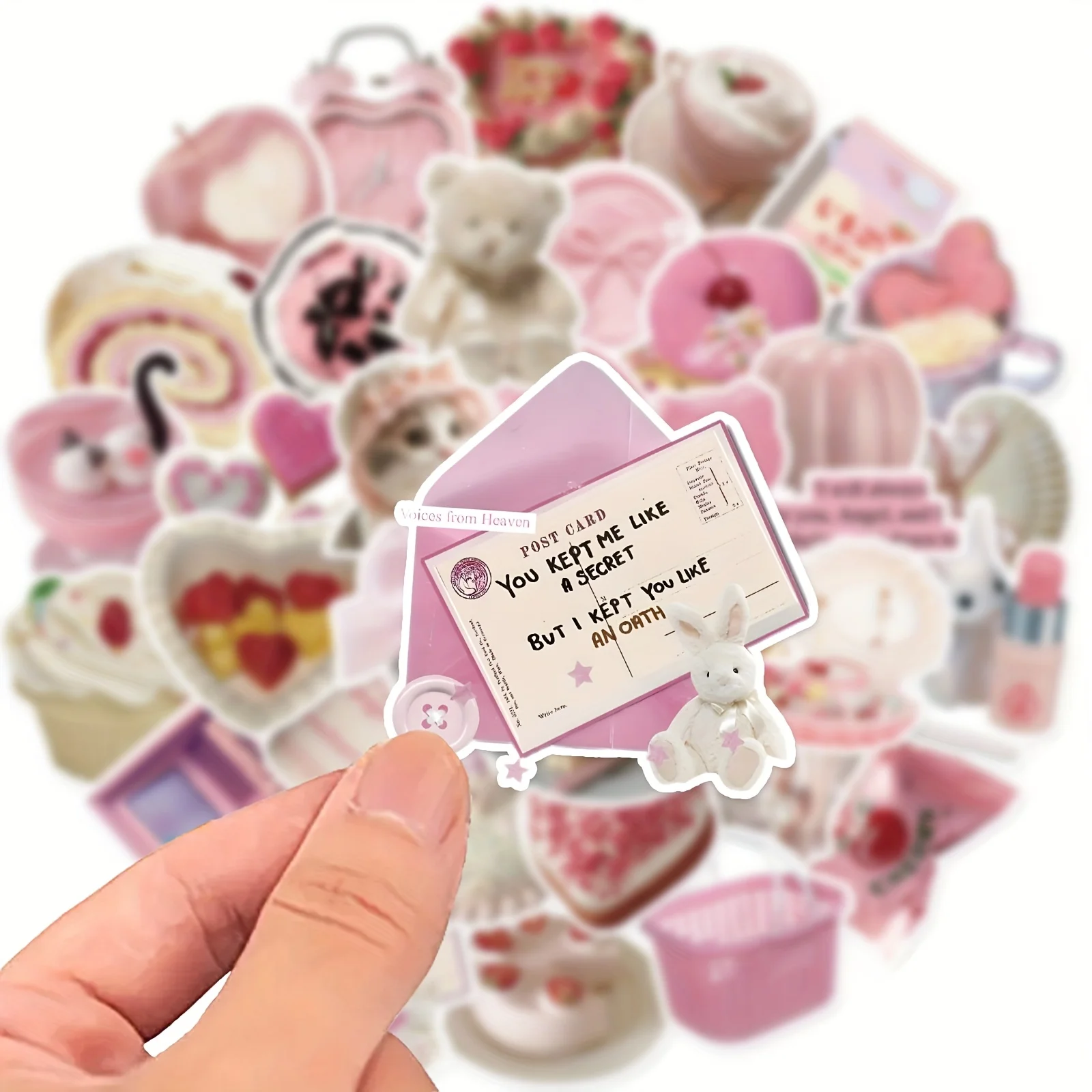 50PCS Cartoon Rosa Graffiti Aufkleber für DIY Junk Journal Scrapbook Schreibwaren Telefon Laptop Koffer Decorat Snap Kinder Spielzeug