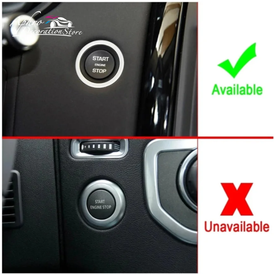 Car Carbon Fiber Engine Start Stop Switch Button Cover For Land Rover Discovery Sport Discovery 5 Range Rover Evoque/Vogue