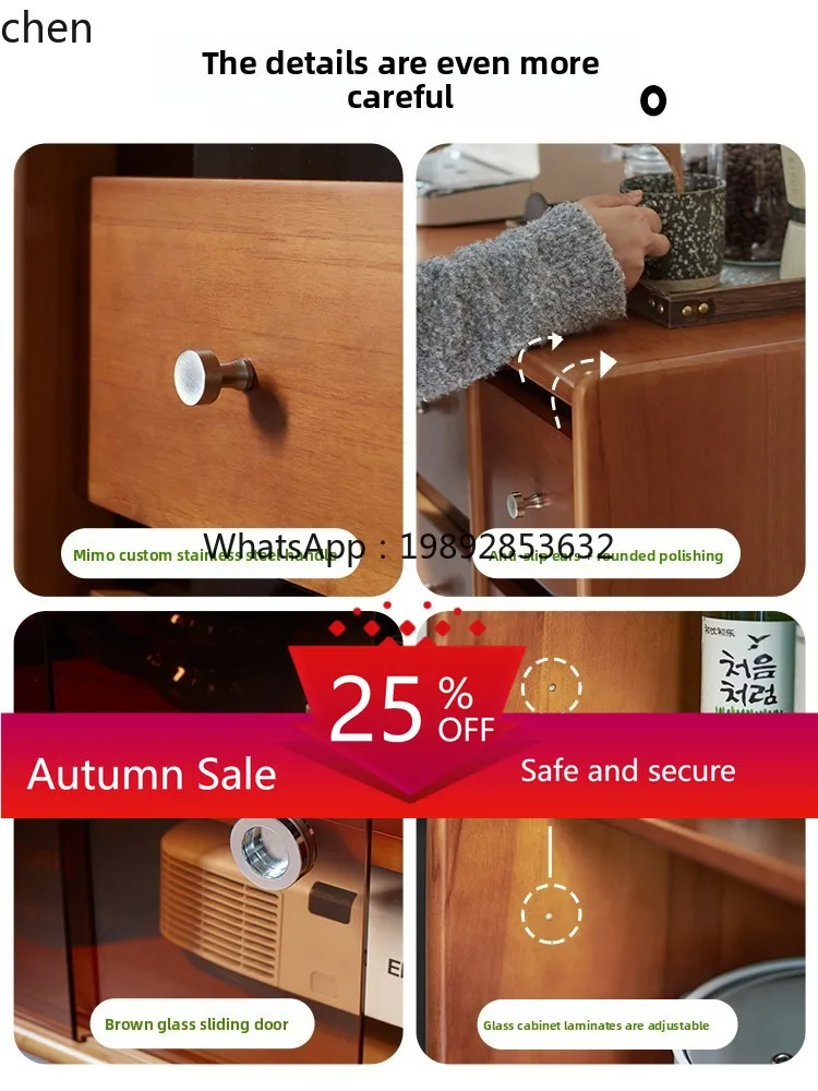 

retro bucket cabinet dining side cabinet living room TV storage high bucket cabinet solid wood home accessories