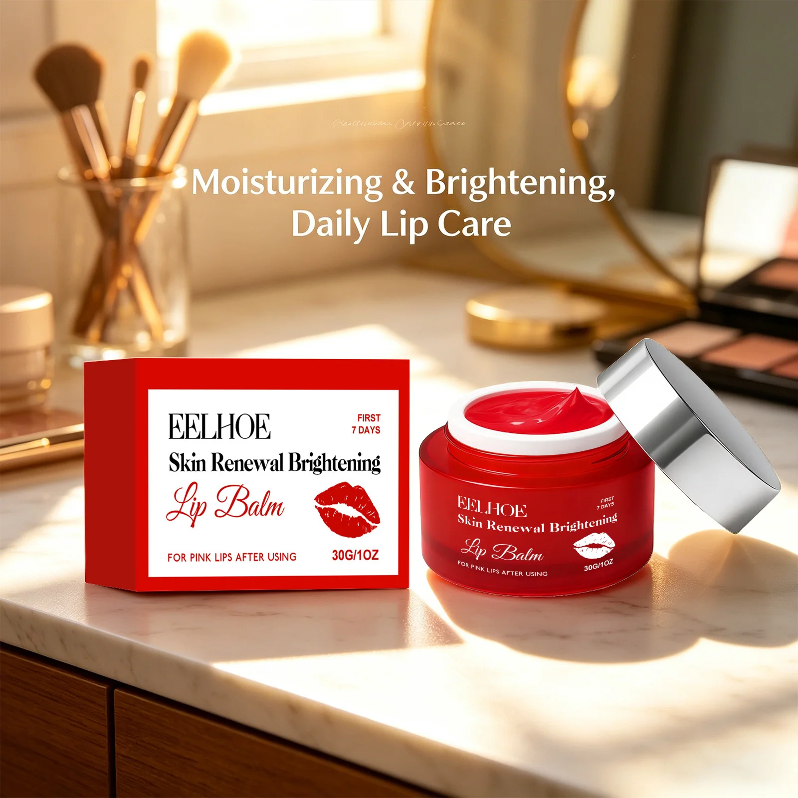 Hydrating Lip Balm Fading Lip Lines Reduce Dryness Lighten Pigmentation Brightening Moisturizing Soft Plump Pink Lips Care Cream