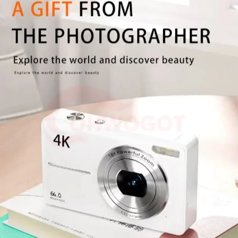 4K HD Mini Digital Camera 2.4 2.8Inch Screen Student Digital Camcorder 64M Pixels Auto Focus 18x Zoom Photography Outdoor Travel