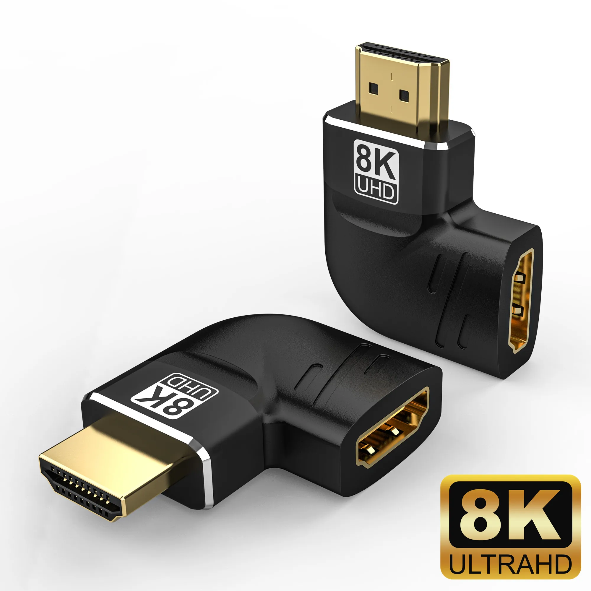 8K HDMI-Compatible Side Bend 90 Degree Adapter 90 Degree Right Angle 270 Degree Adapter HDMI Male To Female Expansion Connector