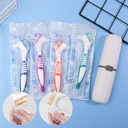False Teeth Reusable Invisible Orthodontic Braces Descaling Brush With Storage Box Denture Cleaning Brush Deep Cleaning