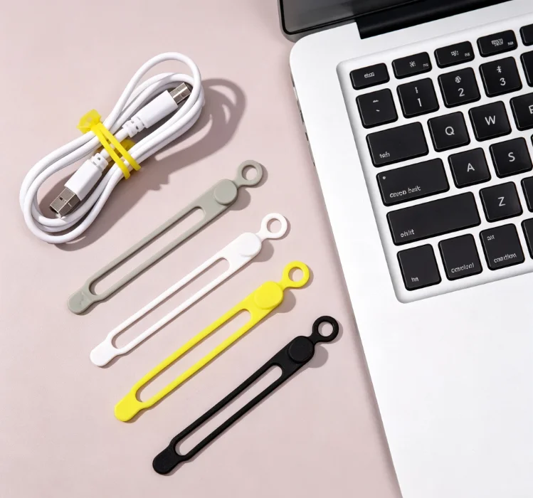 15/5PCS Silicone Cable Straps For Bundling Earphone Phone Charger Computer Cords Reusable Cable Ties Cord Winders Drop Shipping