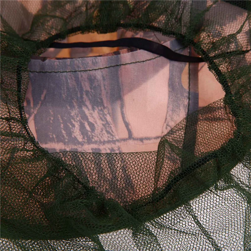 RTENTE-3X Camouflage chapeau de pêche abeille gardant les insectes moustiquaire casquette de prévention maille casquette de pêche parasol cou solitaire couvre-tête