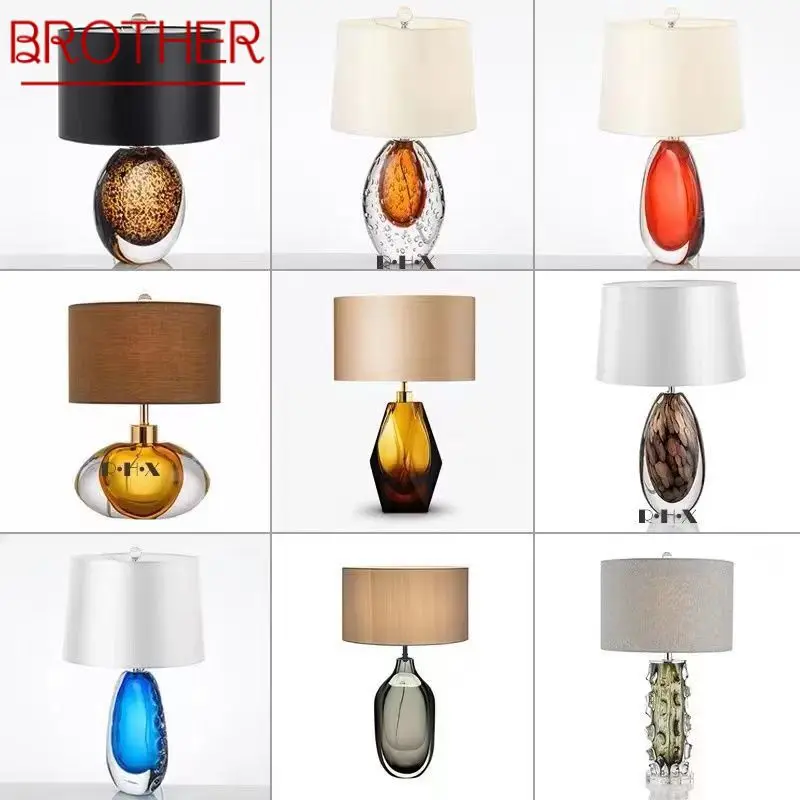 

BROTHER Nordic Glaze Table Lamp Modern Art Iiving Room Bedroom Study Hotel LED Personality Originality Desk Light