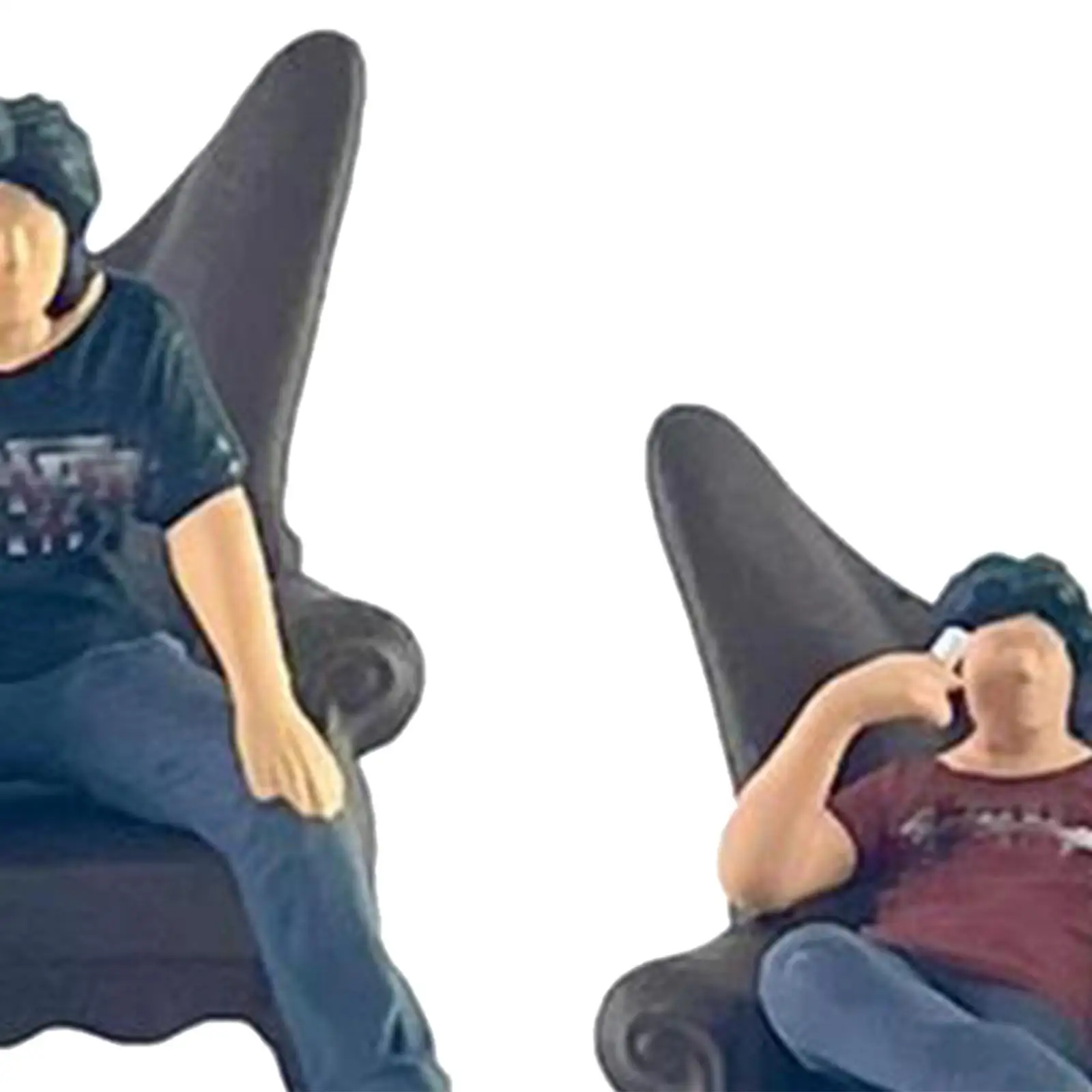 2x 1/64 Mannen En Stoelfiguren Lay-Out Miniatuurscènes Model Beeldjes Decor