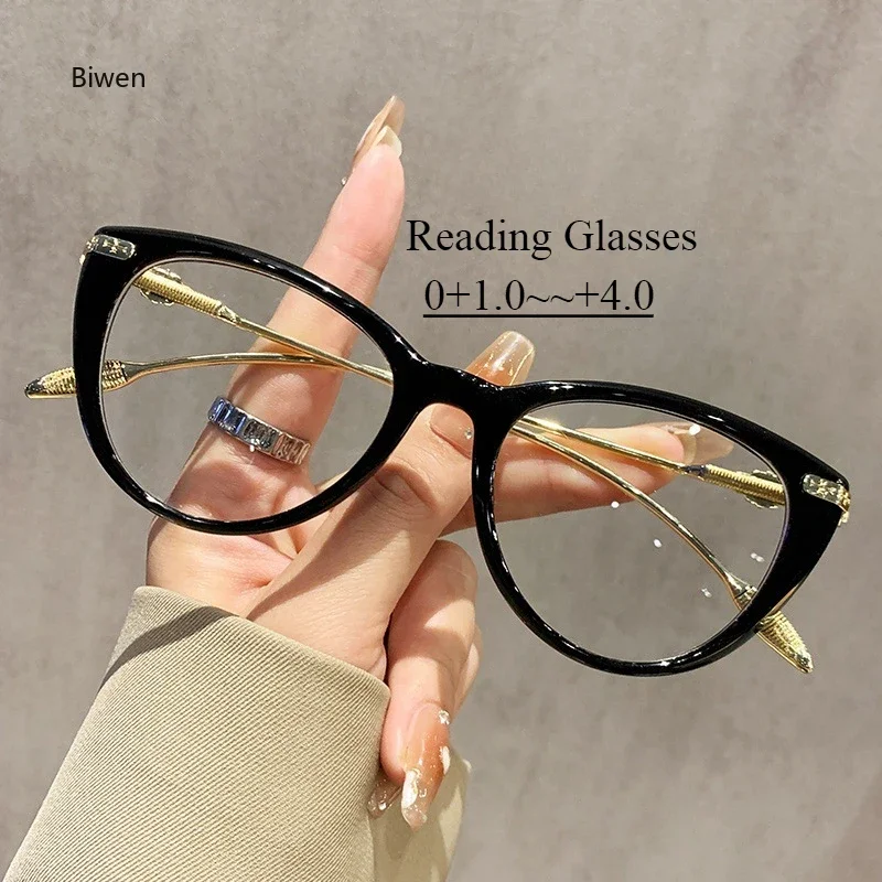 نظارات قراءة بإطار بيضاوي للنساء، نظارات عصرية تحجب الضوء الأزرق لقصر النظر الشيخوخي للجنسين، تصميم عصري، نظارات خفيفة للغاية #1