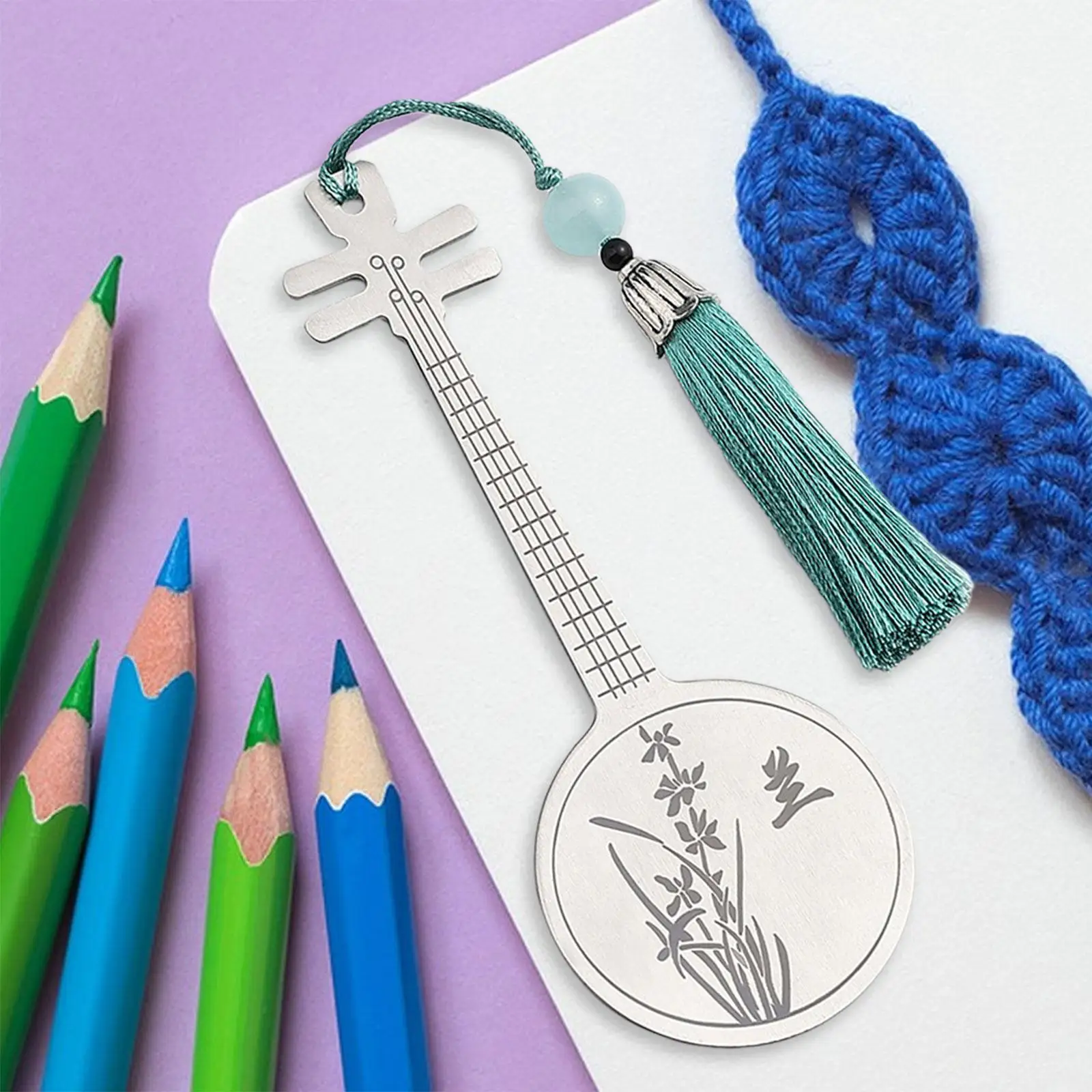 2-4pack Chinese Bookmark Musical Instrument Bookmark for Book Lovers Book image 4
