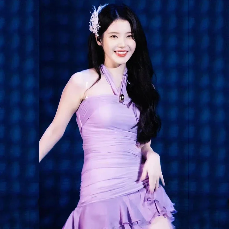 

2025 new Women'S Singer Group Jazz Dance Performance Costumes Purple Top Long Skirt Bar Nightclub Ds DJ Stage Kpop Outfits