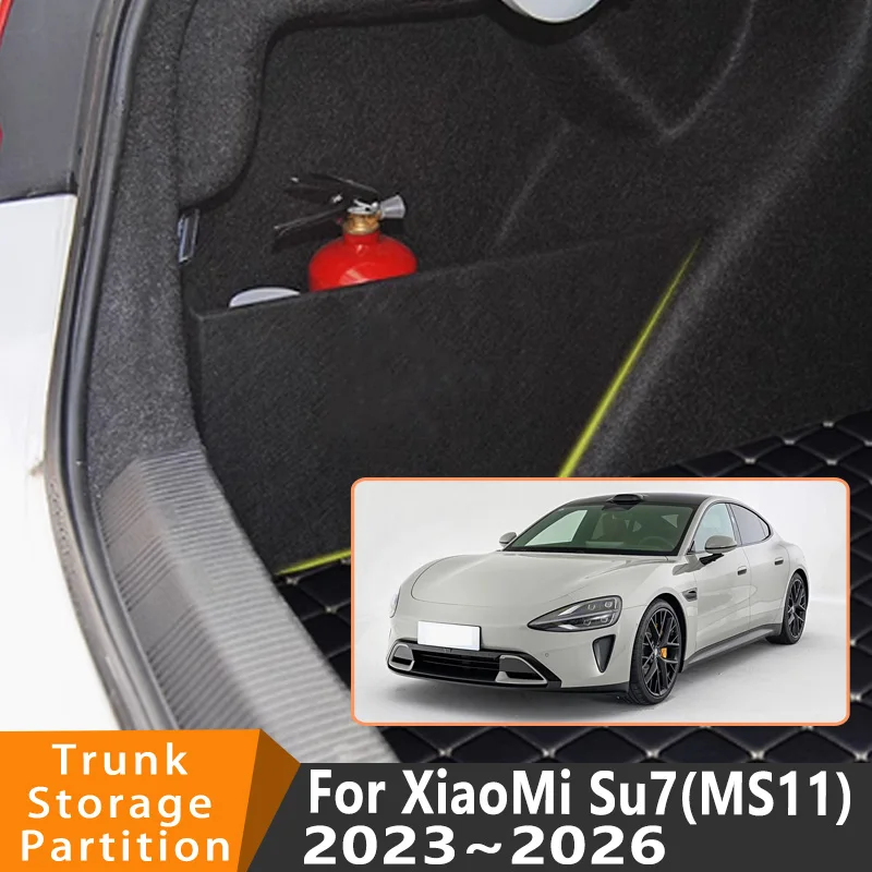 

Auto Accessories For XiaoMi Su7 MS11 2023~2026 Car Organizer Thickening Trunk Side Partition Trunk Interior Storage Box Parts