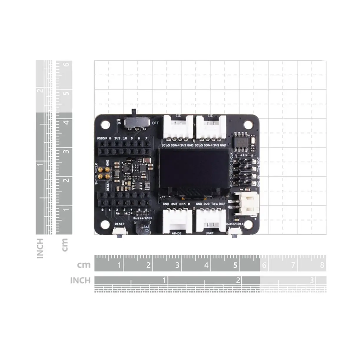 Expansion Board Base for XIAO Seeed with Grove OLED,IIC,Uart,Analog,Digital,Buzzer,Button,on Board Battery Management