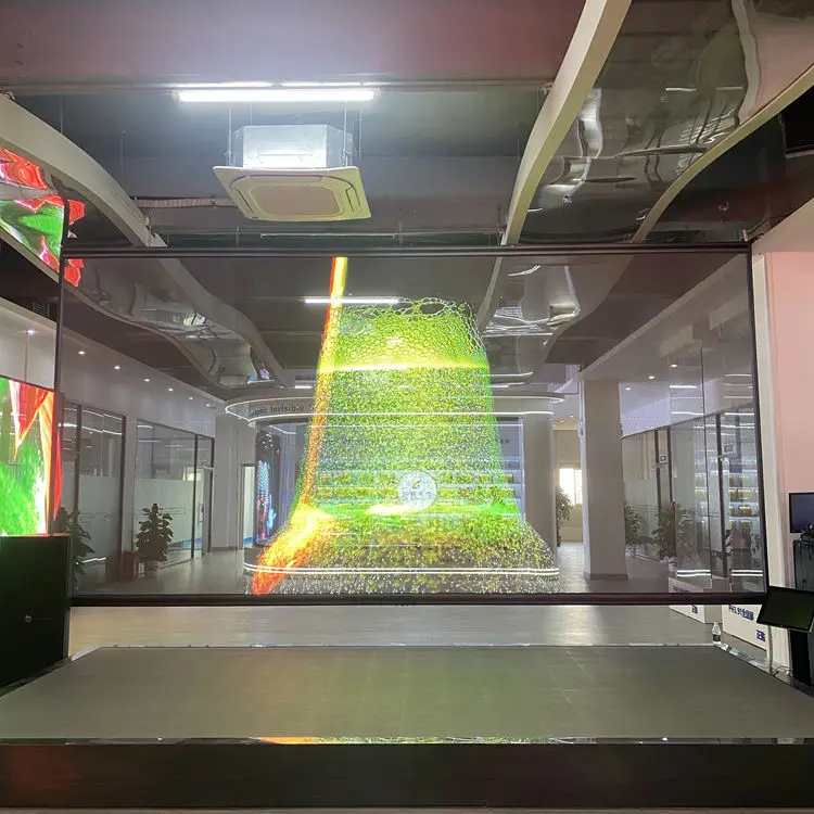Digital Poster 3D 4K Video Wall LED Hologram Digital P6.25 Indoor LED Holographic Screen Flexible Customized 90% Transparency