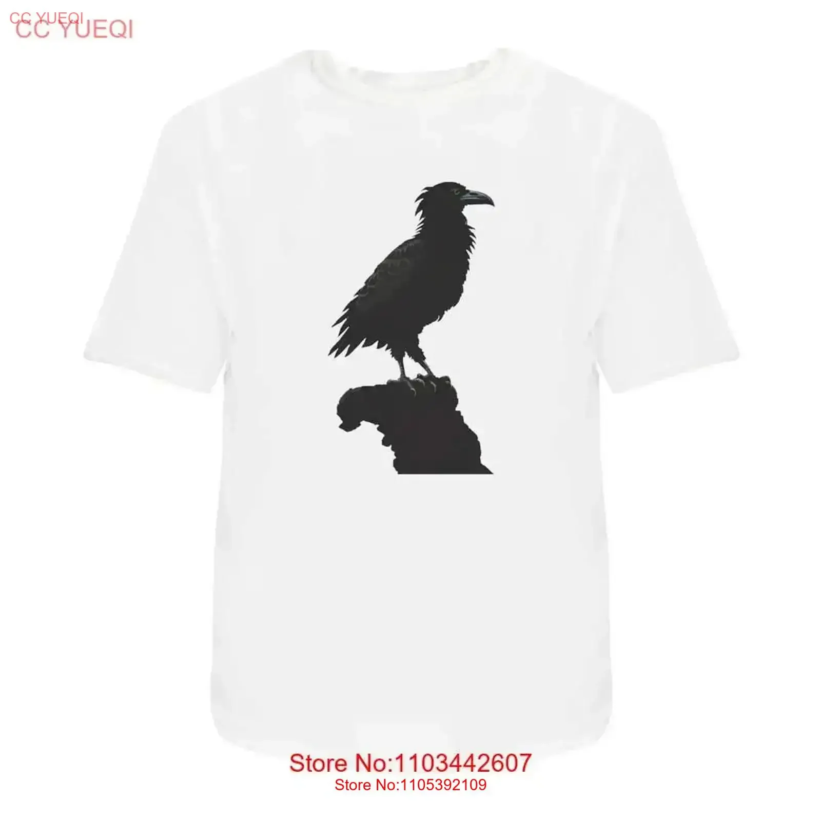 'Perched Crow'  Cotton T Shirt TA044375 vintage Washed designer clothes Stretched Casual Soft fashion streetwear graphic homme