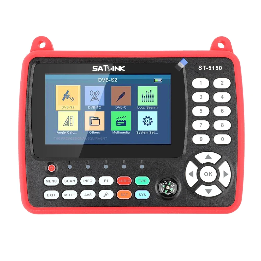 Satlink ST-5150 DVB-S2 DVB-C DVB-T2 Combo MPEG4 Satellite TV Finder Meter H.265 HEVC MPEG-4 QPSK 8PSK 16APSK 4.3 Inch 2500Mah