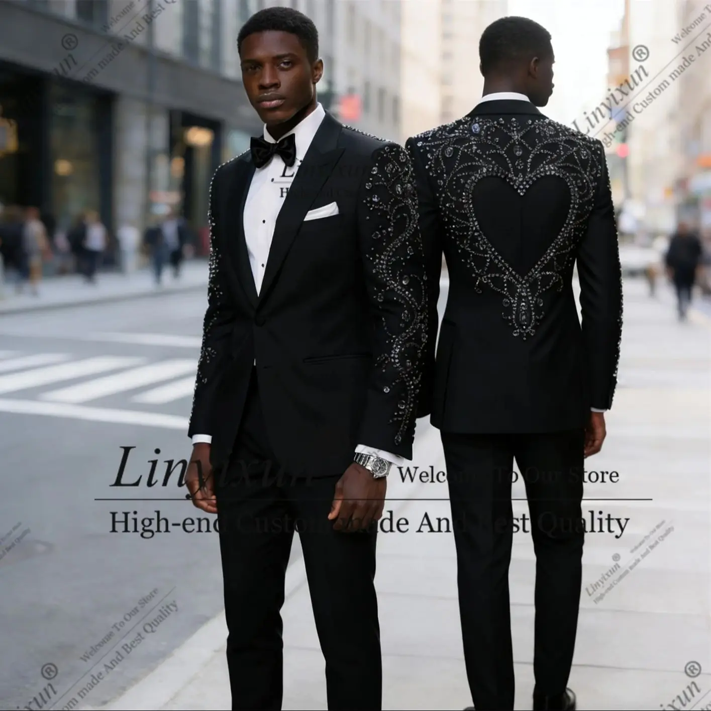 

Уникальный дизайн, стильные мужские костюмы из бисера, комплекты из 2 предметов, мужские пиджаки для жениха, приталенные Ropa hombre, формальные свадебные смокинги по индивидуальному заказу