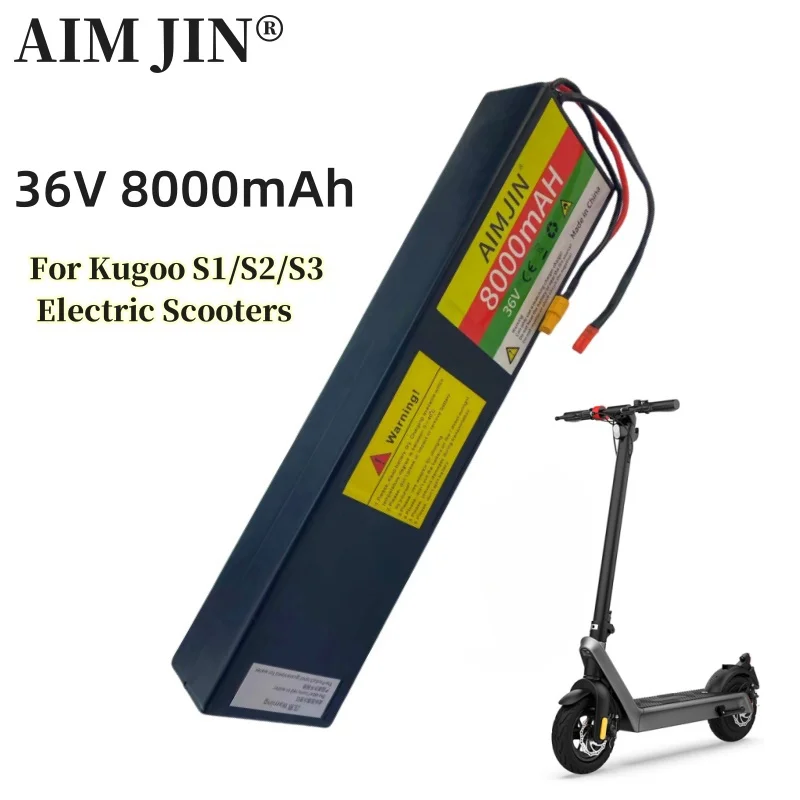 10S3P 18650 Lithium-Ion Battery Pack 36V 8000mAh Suitable for KUGOO S1/S2/S3 Electric Scooters