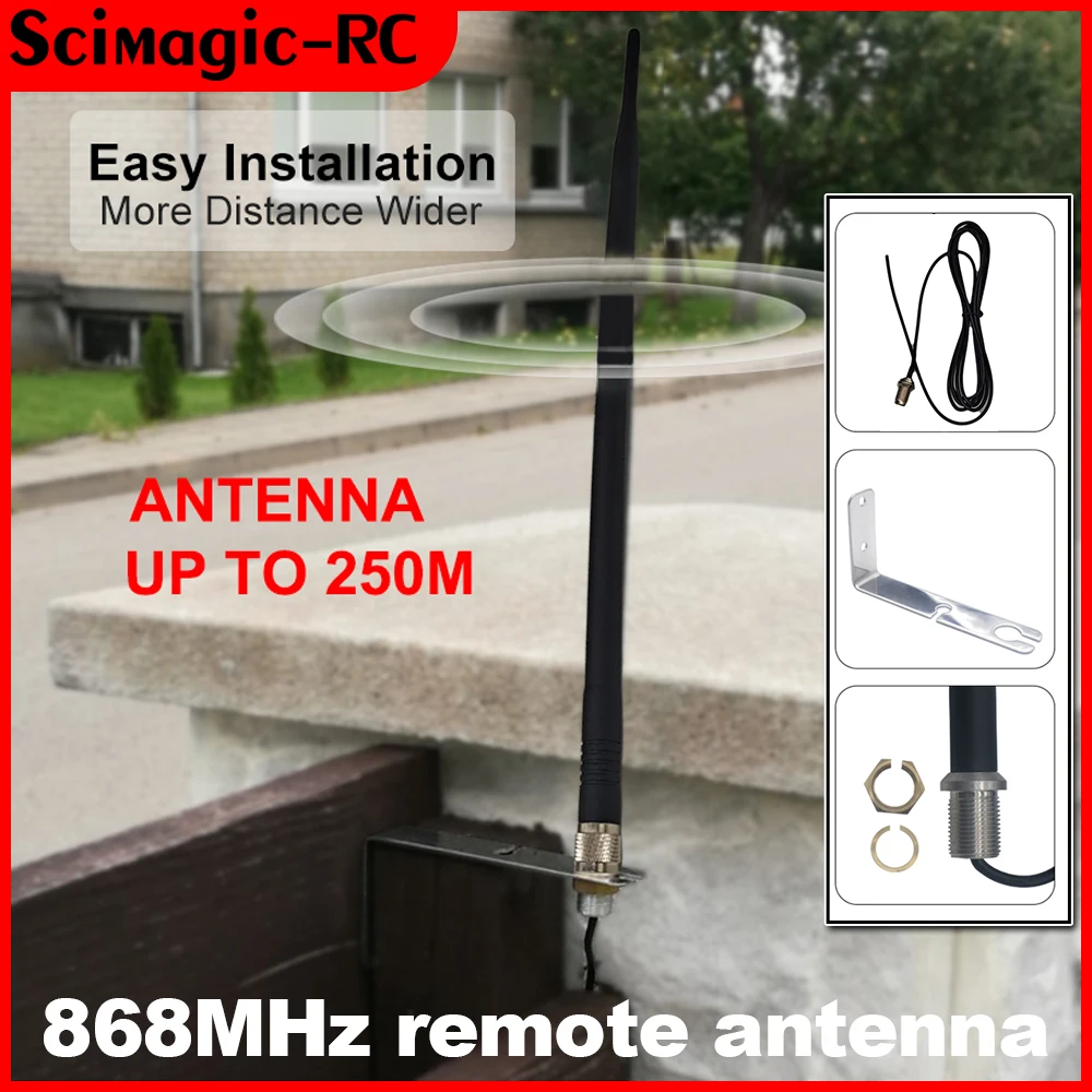 New 868MHz Universal Outdoor Waterproof Antenna for Garage Receiver Gate Shutter Door Control Model Enhanced  High GainAntenna