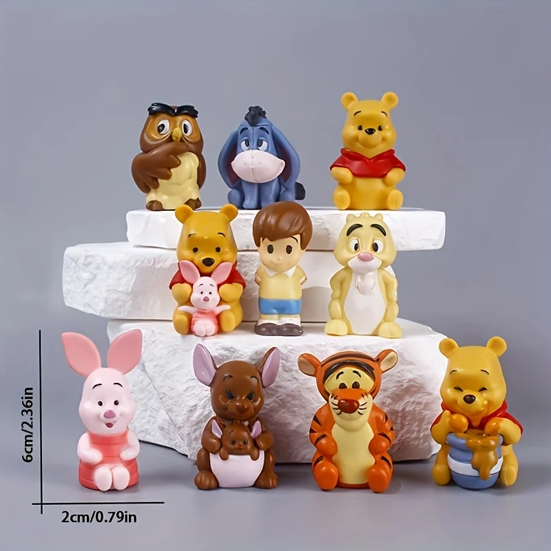 10 pièces/ensemble dessin animé Winnie l'ourson figurine jouet ourson tigrou Bourriquet porcelet figurine poupée jouets cadeau de noël