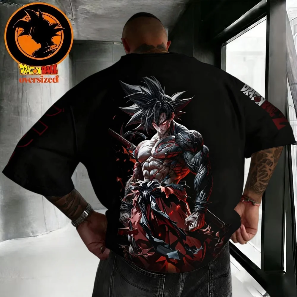 

Летняя футболка унисекс 2026 года в стиле ретро Dragon Ball, высококачественная хлопковая мужская футболка оверсайз с принтом Гоку Блэк, повседневная детская рубашка