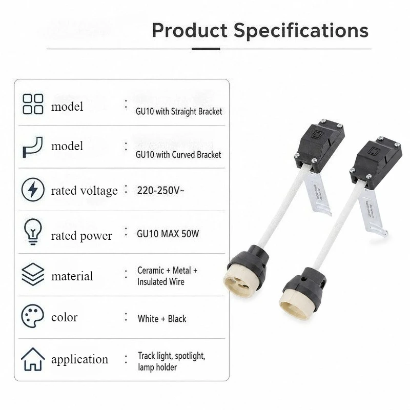 10pcs GU10 Shell Junction Box Lamp Head Lamp Holder with Terminal Spotlight Accessories